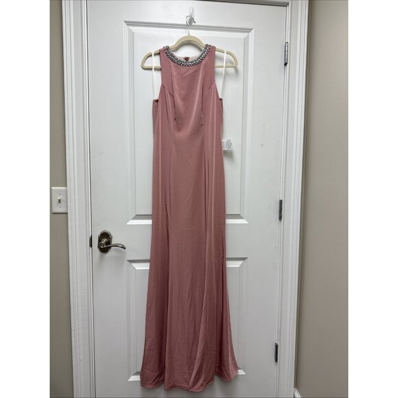 Mac Duggal Size 4 Pink 49093 Embellished Neck Trumpet Prom Formal Gown Dress - Picture 4 of 14